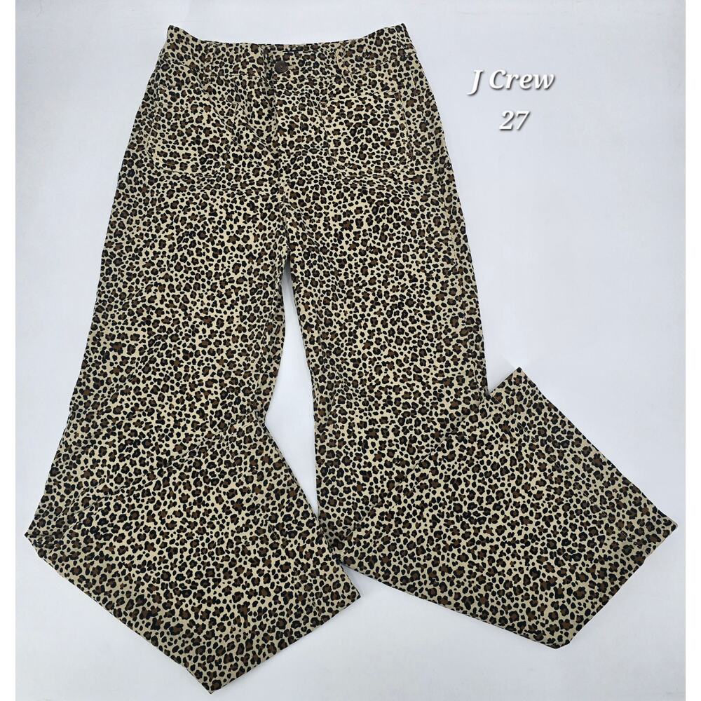J.Crew High-Riseโ Kickout Jeans with Sailor Pockets in Leopard Print